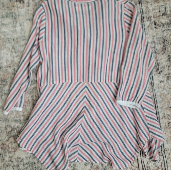 Anthropologie Isabella Sinclair Red White Blue Striped Top - Picture 6 of 7